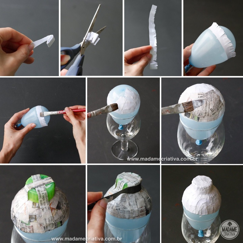 Como fazer cumbuca usando papel e cola-  Passo a passo com fotos - How to make a bowl using paper and glue - DIY tutorial  - Madame Criativa - www.madamecriativa.com.br