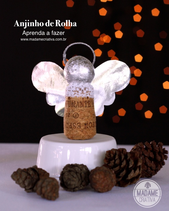 Como fazer Um anjinho com rolha -  Passo a passo com fotos - How to an Angel using cork - DIY tutorial  - Madame Criativa - www.madamecriativa.com.br