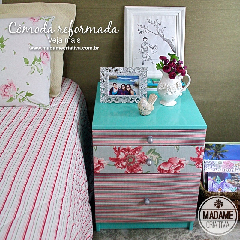 Como reformar uma cômada, pintar e revestir-  Passo a passo com fotos - How to renovate furniture - lacquered - DIY tutorial  - Madame Criativa - www.madamecriativa.com.br