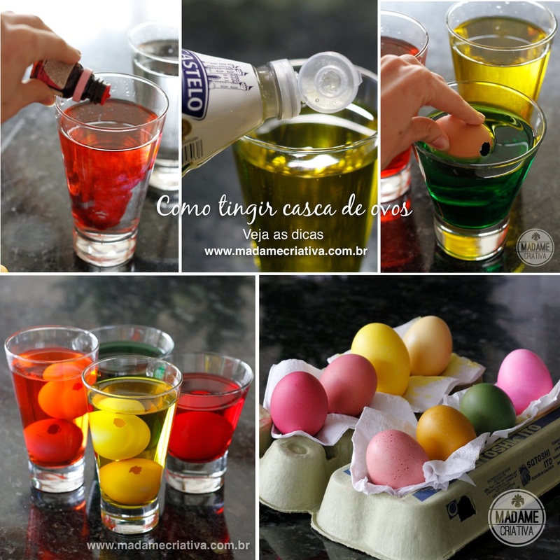 Como tingir casca de ovo-  Passo a passo com fotos - How to dye eggs shells - DIY tutorial  - Madame Criativa - www.madamecriativa.com.br