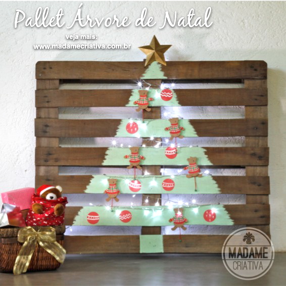 Como fazer árvore de Natal sustentável com pallet - Dicas e passo a passo com fotos - DIY pallet Christmas tree - Tutorial - How to - Madame Criativa - www.madamecriativa.com.br