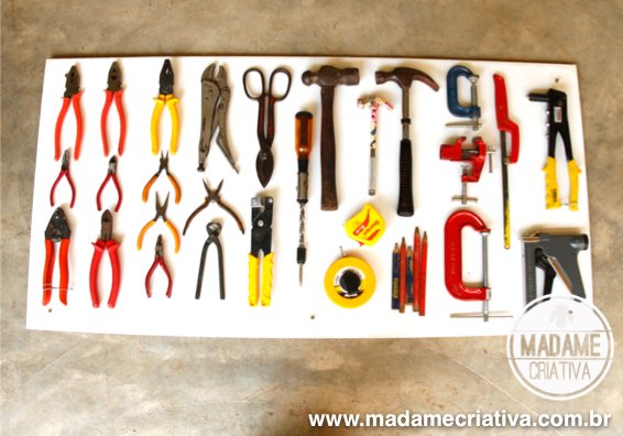 Como fazer painel para organizar ferramentas - Dicas e passo a passo com fotos - DIY Tools Board - Tutorial - Madame Criativa - www.madamecriativa.com.br