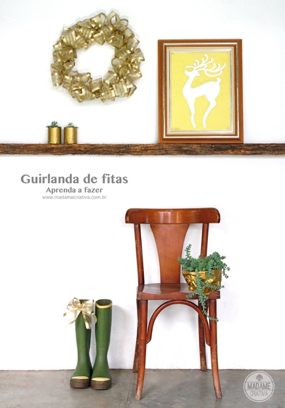 Como fazer guirlanda de fitas -  Passo a passo com fotos - How make a garland using strips - DIY tutorial  - Madame Criativa - www.madamecriativa.com.br