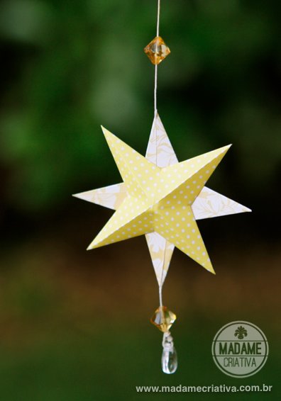 Como fazer estrela 3D de Papel -Estrela de 8 pontas - Dicas de como fazer - passo a passo com fotos - DIY Paper Star - How to tutorial with pictures - Madame Criativa - www.madamecriativa.com.br