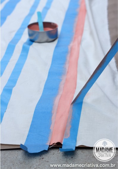 Como fazer toalha de mesa listrada para festa de aniversário - DIY  - Birthday party tablecloth