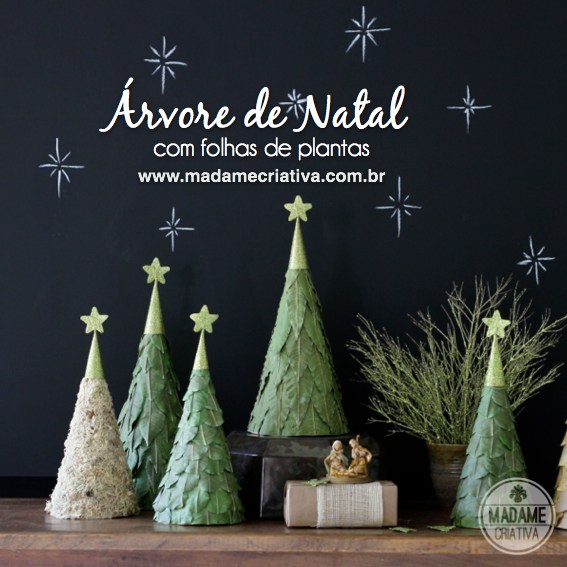 Decoração Natallina Sustentável - árvore de natal com folhas de plantas - Passo a Passo - PAP - DIY Christmas tree using leaves
