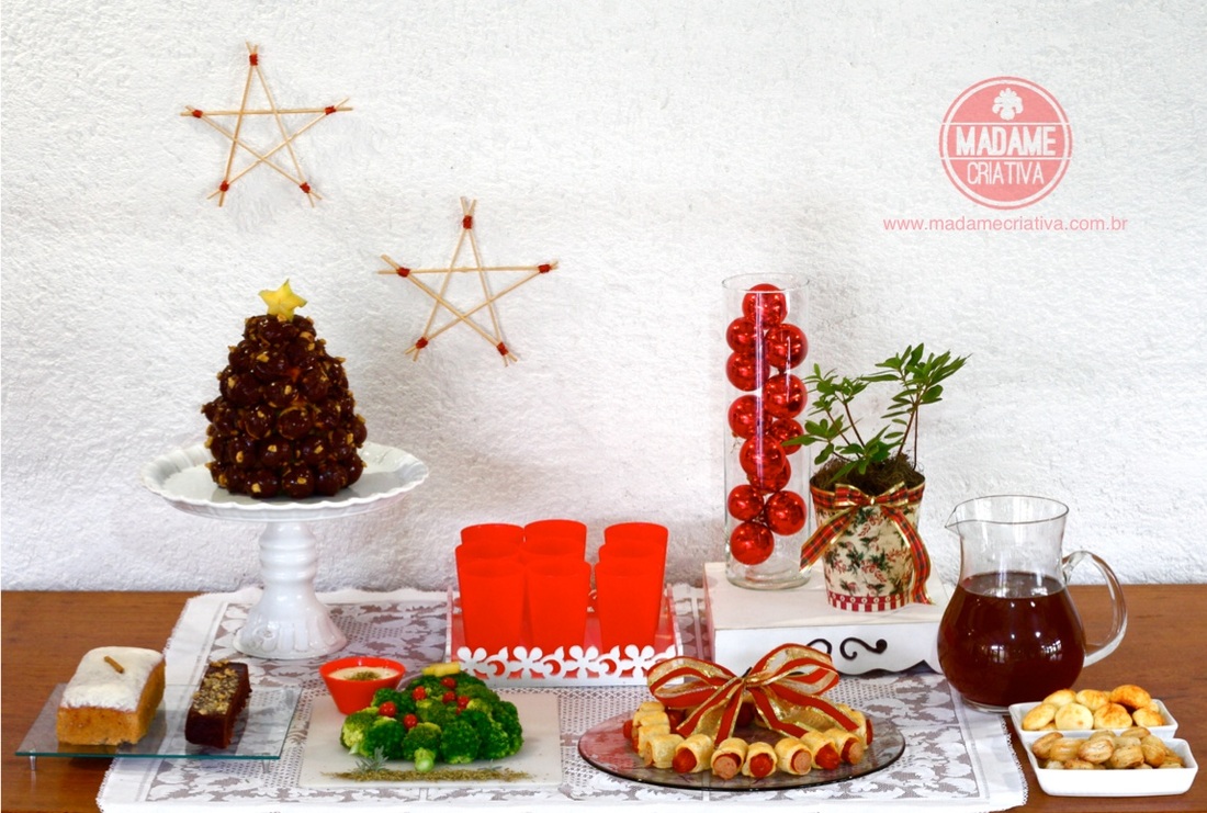 Como montar mesa de natal- Passo a passo com fotos - How to assemble a Christmas decorated table - DIY tutorial  - Madame Criativa - www.madamecriativa.com.br