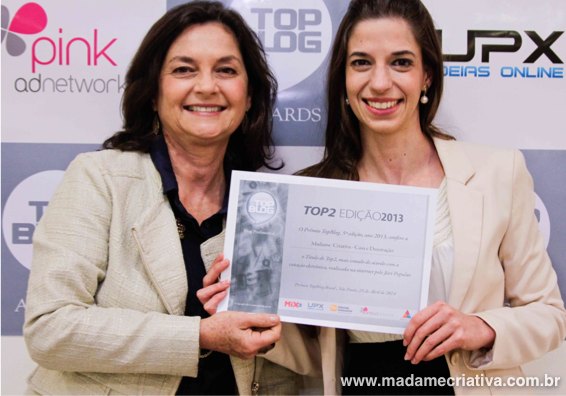 Prêmio Top Blog: Madame Criativa é eleita como segundo melhor Blog do Brasil na categoria Casa e Decoração - Top Blog Awards Brasil