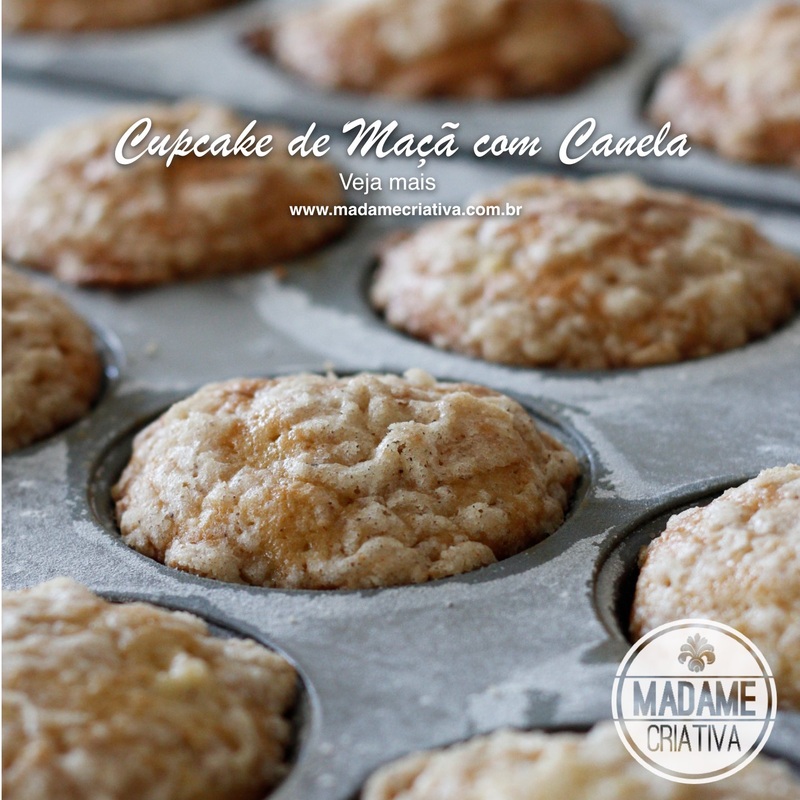 Receita cupcake de maçã com canela - Dicas de como fazer - apple & cinnamon  cupcakes Recipe - DIY - Madame Criativa - www.madamecriativa.com.br