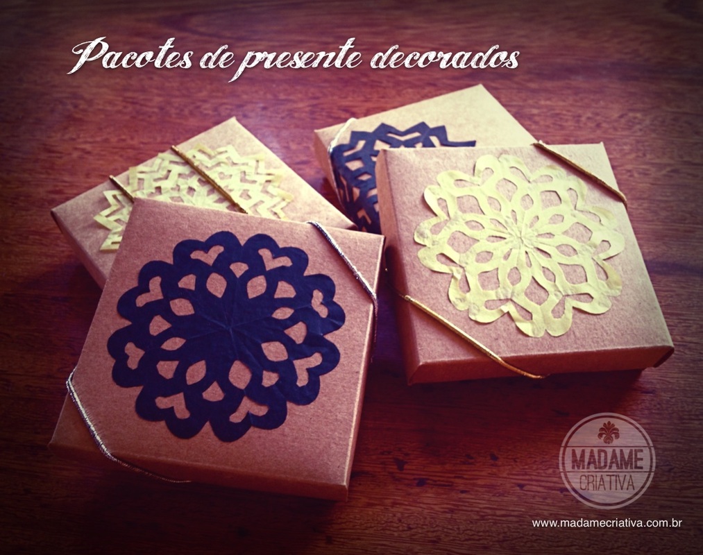 Como fazer pacotes de presente decorado com mandalas-  Passo a passo com fotos - How to make a gift wrapping - DIY tutorial  - Madame Criativa - www.madamecriativa.com.br