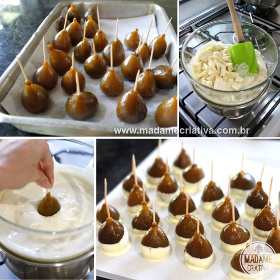 how to prepare figs in syrup covered in chocolate - Como fazer Figo em calda com chocolate#