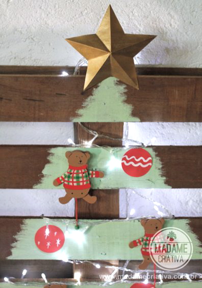Como fazer árvore de Natal sustentável com pallet - Dicas e passo a passo com fotos - DIY pallet Christmas tree - Tutorial - How to - Madame Criativa - www.madamecriativa.com.br