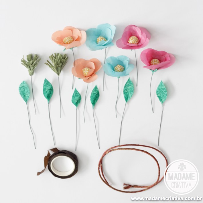 Como fazer coroa de flores de papel ou flores artificiais - passo a passo - DIY paper Crown