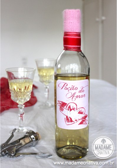 Poção do amor - Rótulo personalizado para Vinho do dia dos Namorados - Valentine's wine bottle