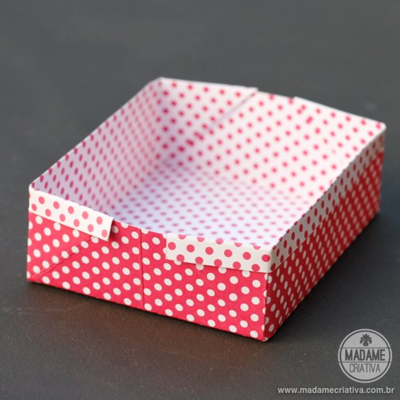 Como fazer caixinha de origami-  Passo a passo com fotos - How make an origami box- DIY tutorial  - Madame Criativa - www.madamecriativa.com.br