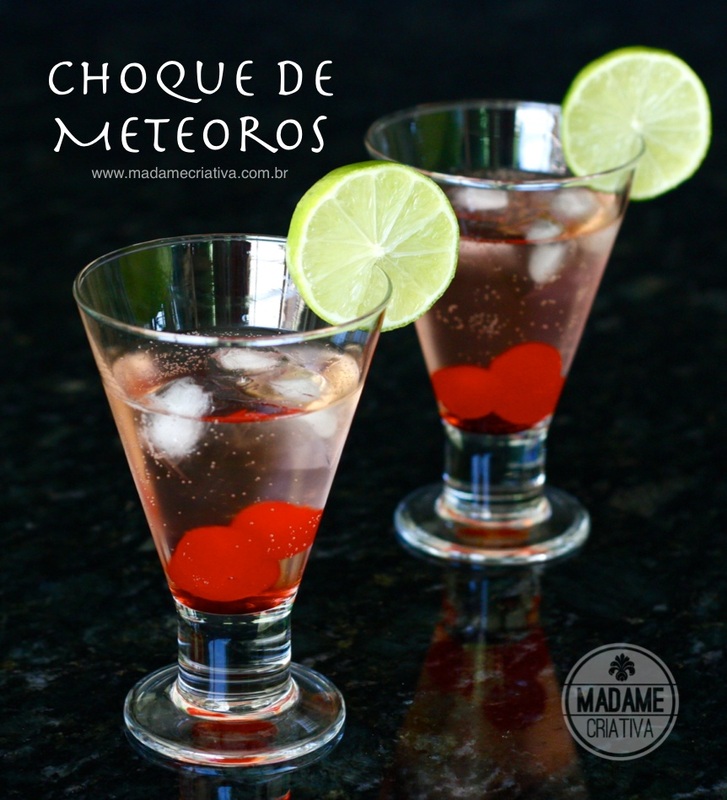 Receita drinque Choque de meteoros - Dicas de como fazer -How to prepare the drink ‘ choque de meteoros’ Recipe - DIY - Madame Criativa - www.madamecriativa.com.br
